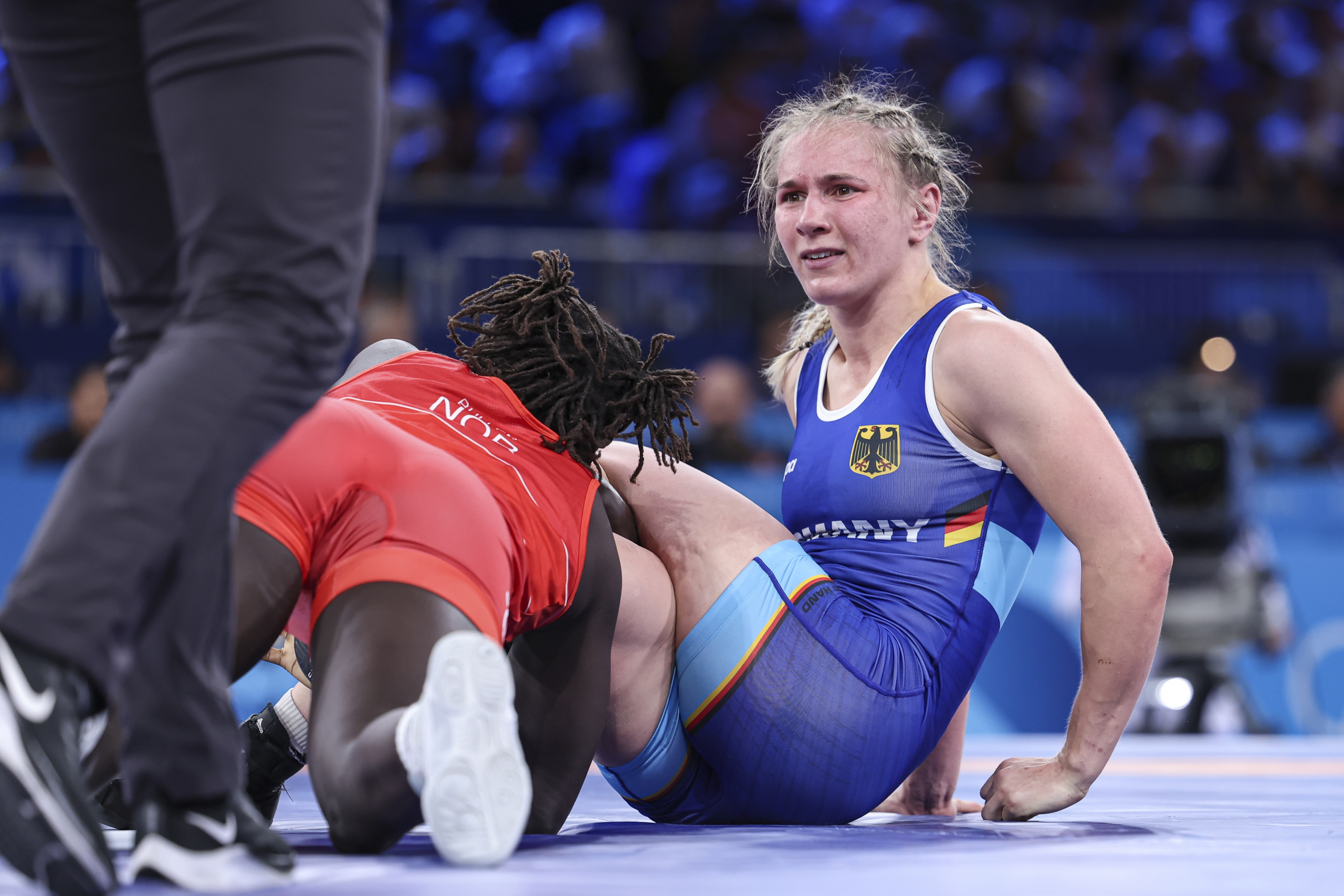 Frauenringen, 62 kg: Grace Jacob Bullen (NOR) gegen Luisa Helga Gerda Niemesch (GER)