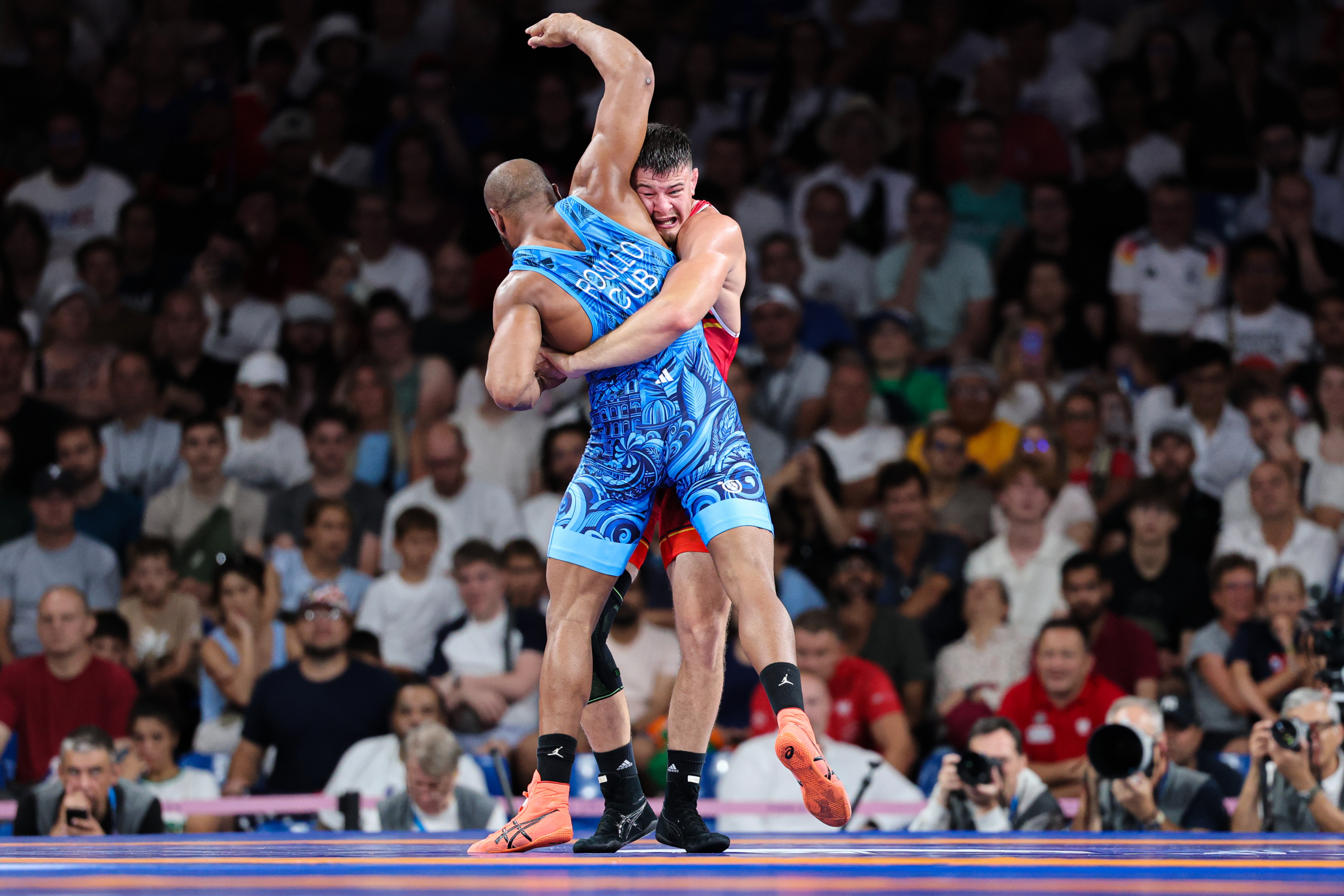 Griechisch-römisch, 97 kg: Gabriel Alejandro Rosillo Kindelan (CUB) gegen Lucas Alexandros Lazogianis (GER)